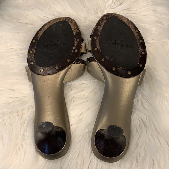 EUC Cole Haan Metallic Slip-On Sandals 8B - Picture 7 of 9